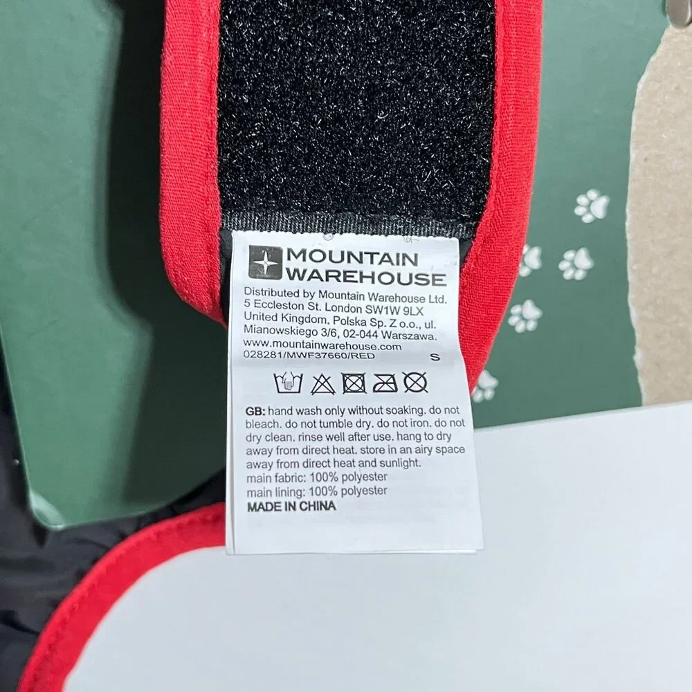 Mountain Warehouse Dog Jacket Padded Water-Resistant‎ for Small Dogs Red